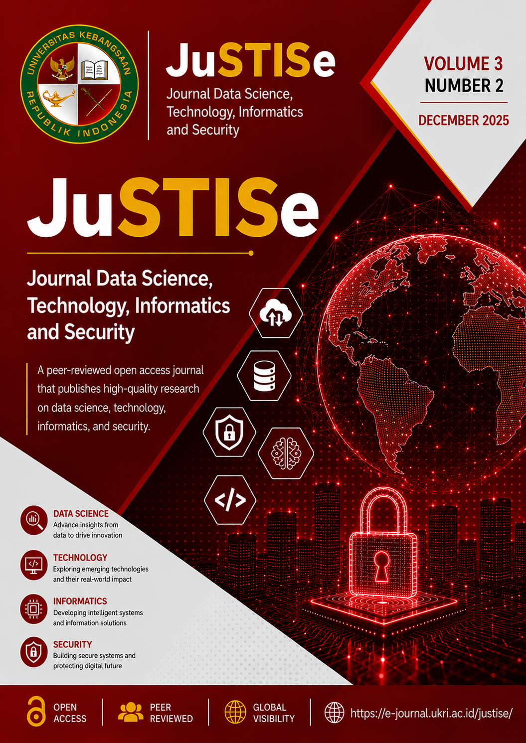 					View Vol. 3 No. 2 (2025): Journal Data Science, Technology, Informatics and Security (December 2025)
				